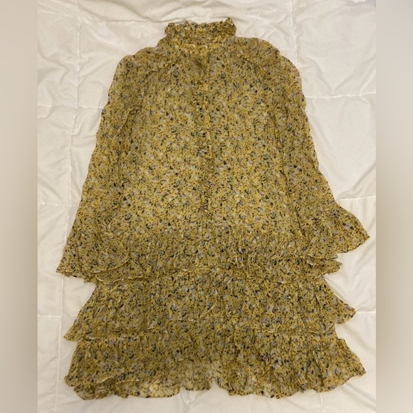 ZADIG & VOLTAIRE  Rebbie Anemone Dress Yellow Size S - Picture 3 of 8